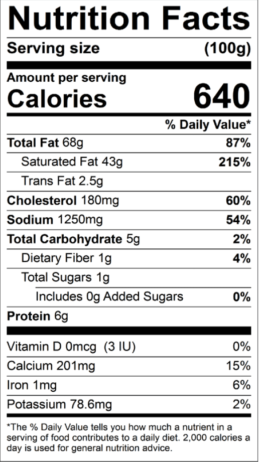 Nutrition-Facts-Panel---Brown-Butter-Sage
