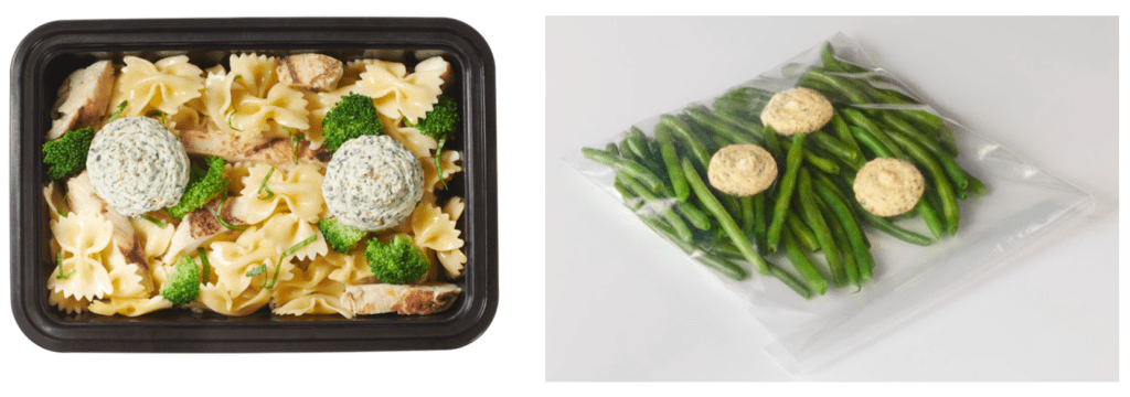 Prepared meals, bagged and frozen proteins and vegetables paired with Butterball Farms flavored dollop technology.